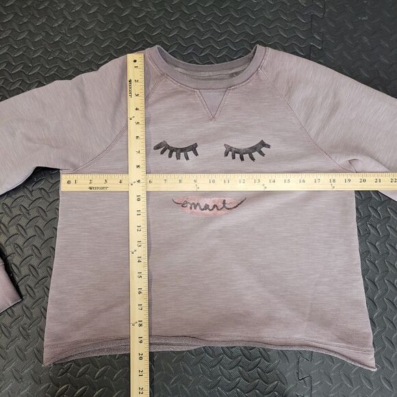 Anthropologie Saturday Sunday Purple Ombre Sweatshirt Smart Mouth Face Small - Picture 5 of 8